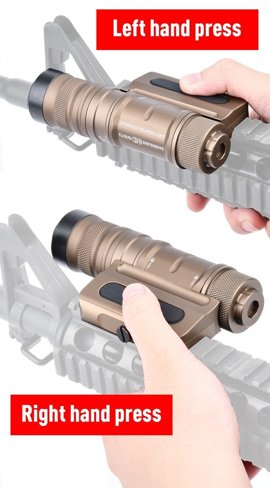 Mini Flashlight Picatinny Rail Mounted Tactical Weapon Light Black/Desert Tan