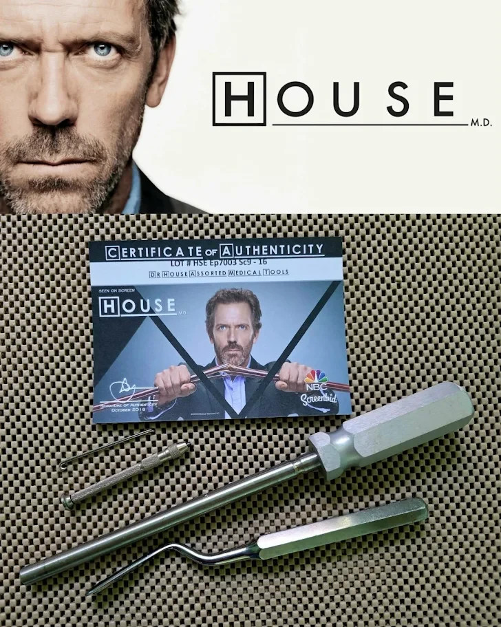 HOUSE MD: Hugh Laurie prop surgical tools w/Studio COA #16