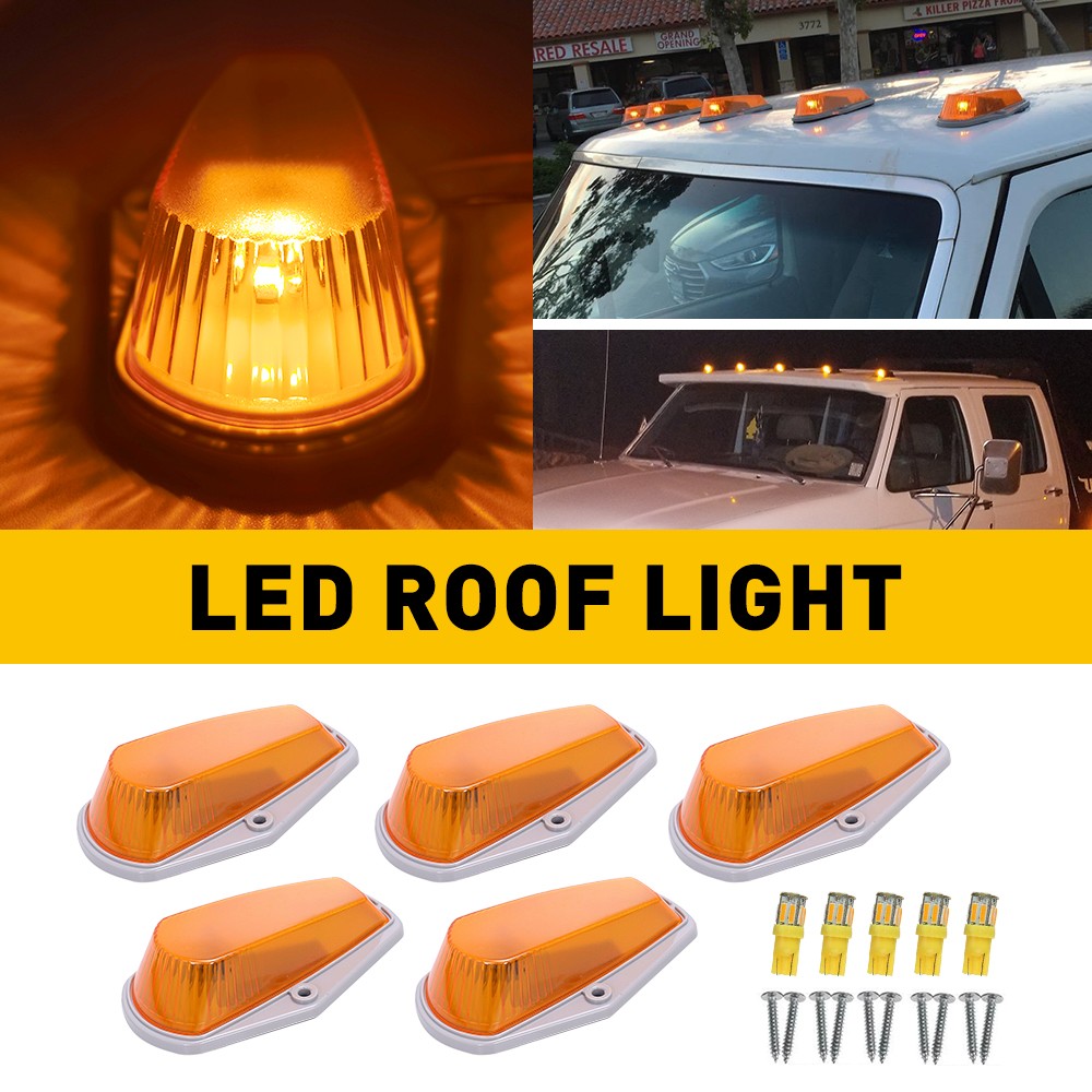 5Pcs For FORD F150 F350 F250 1973-1997 Roof Top Cab Lights Amber Marker Lights