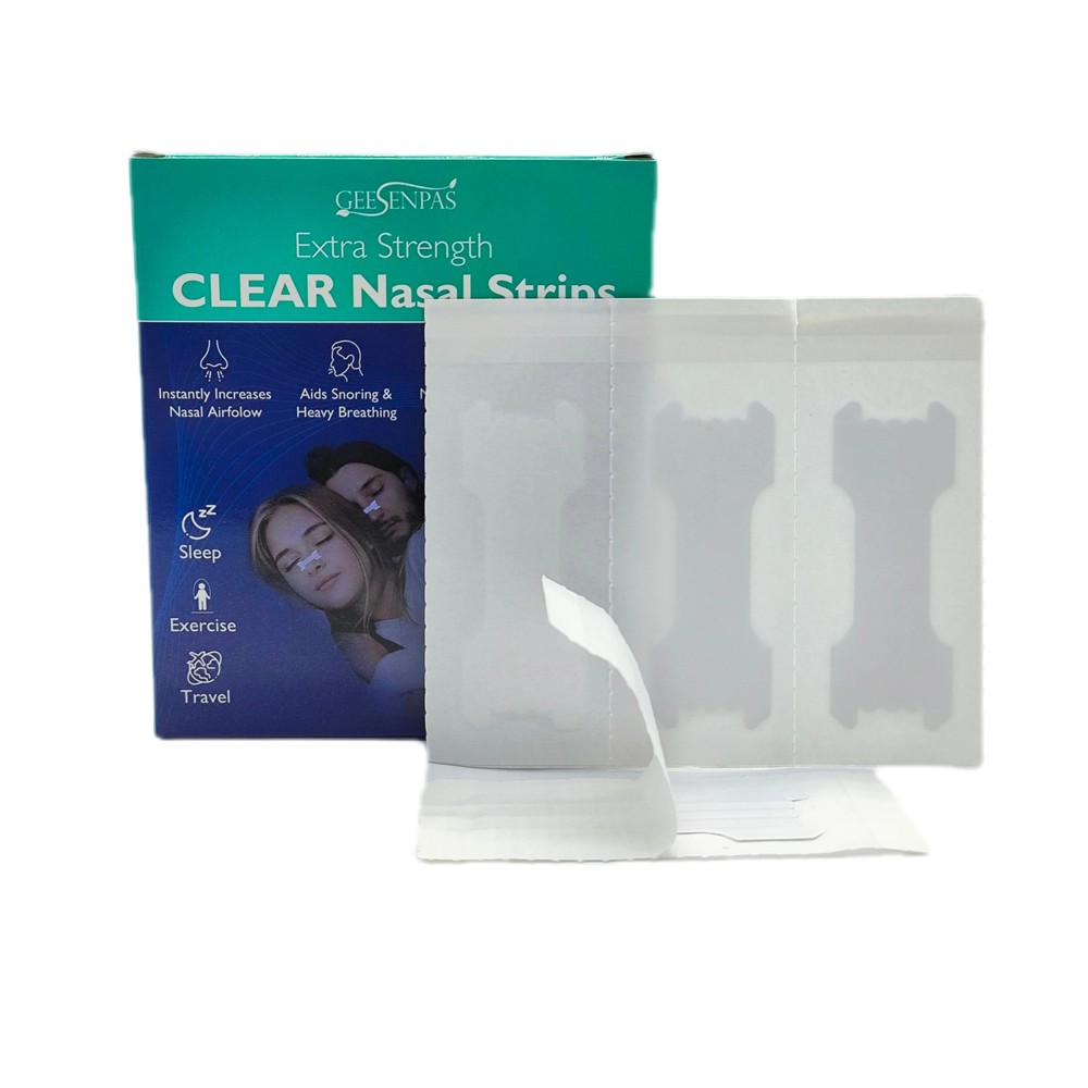 30Pcs/Box Extra Strength CLEAR Nasal Strips Stop Snoring Patch Better Breath to
