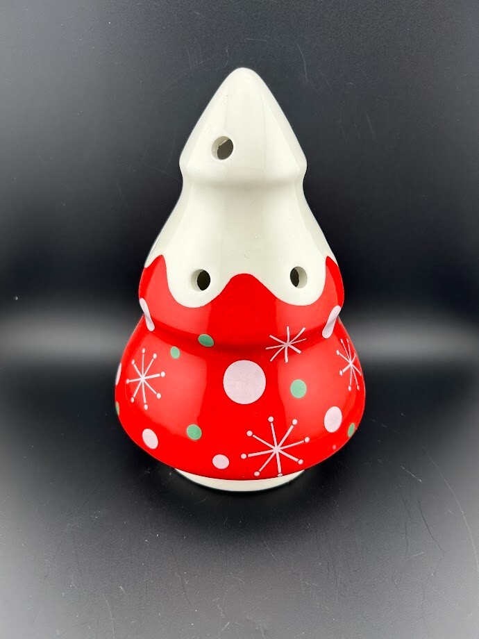Christmas Tree Candy Cane Holder Snow Much Fun Ceramic Figurine 8.5"