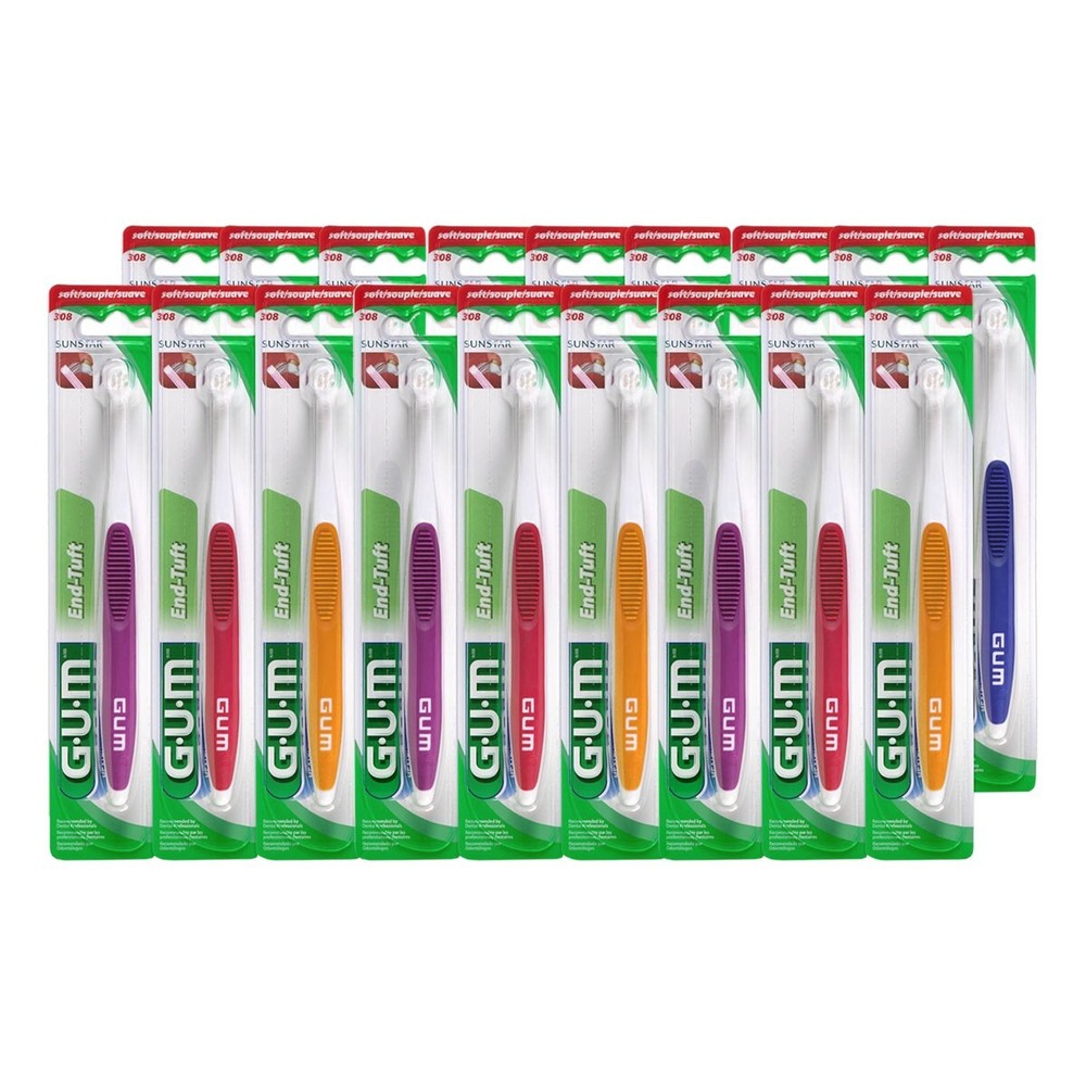 GUM End-Tuft Toothbrush 18ct - SKU 308