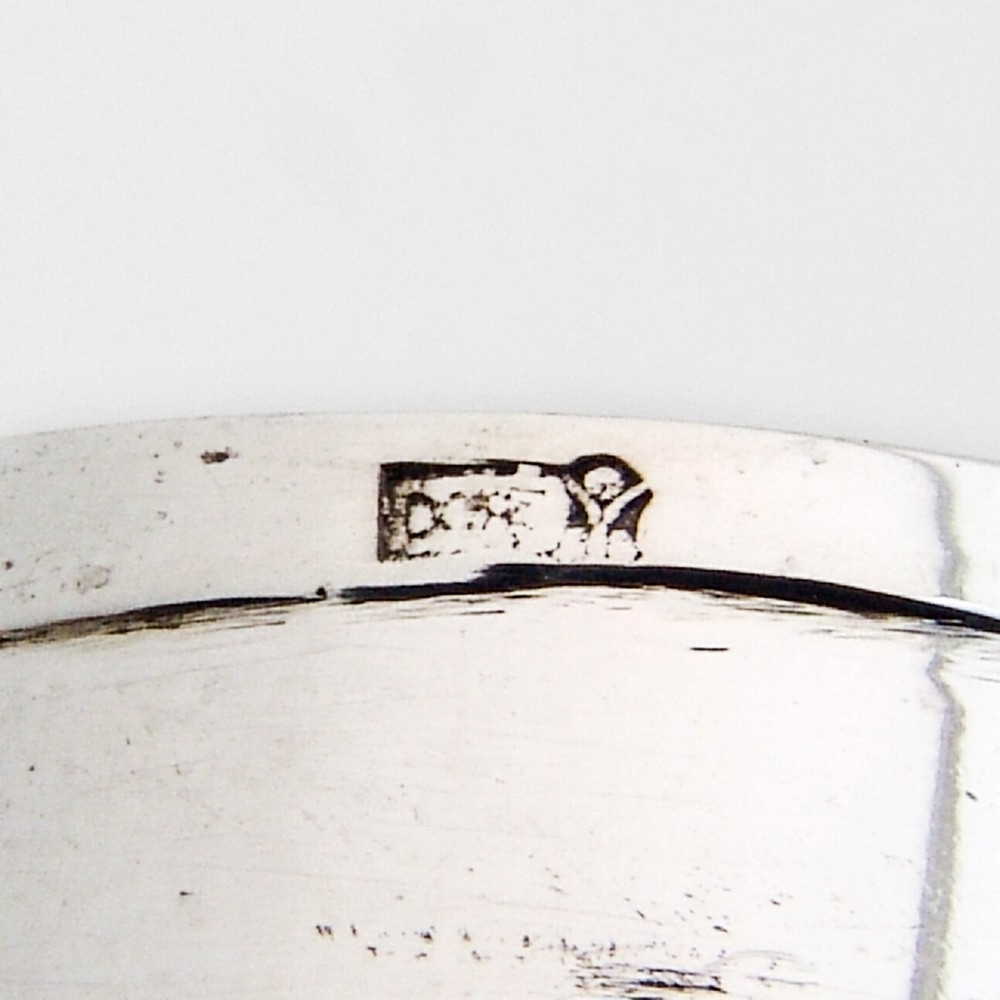 Art Deco Napkin Ring Continental Silver Mono EG