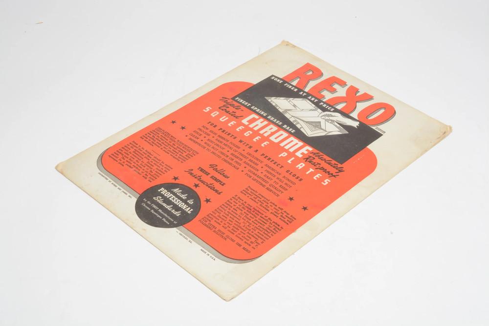 Rexo Chrome Squeegee plate 10x14" - Mint- Very clean