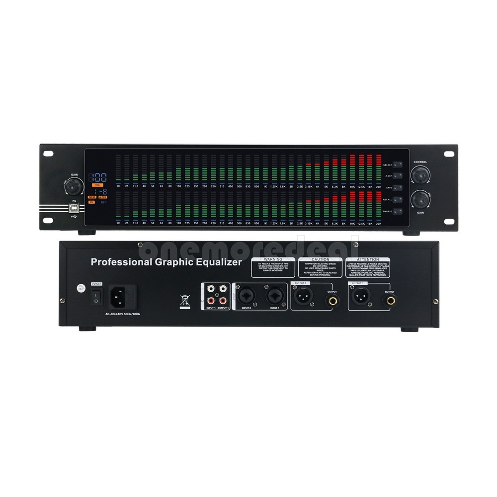 EQ-323 2U Dual 31-band Professional Graphic Equalizer Spectrum Digital Equalizer