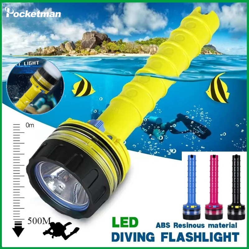 Professional Scuba Diving Flashlight Safety Light Spearfish Dive Torch Headlamp