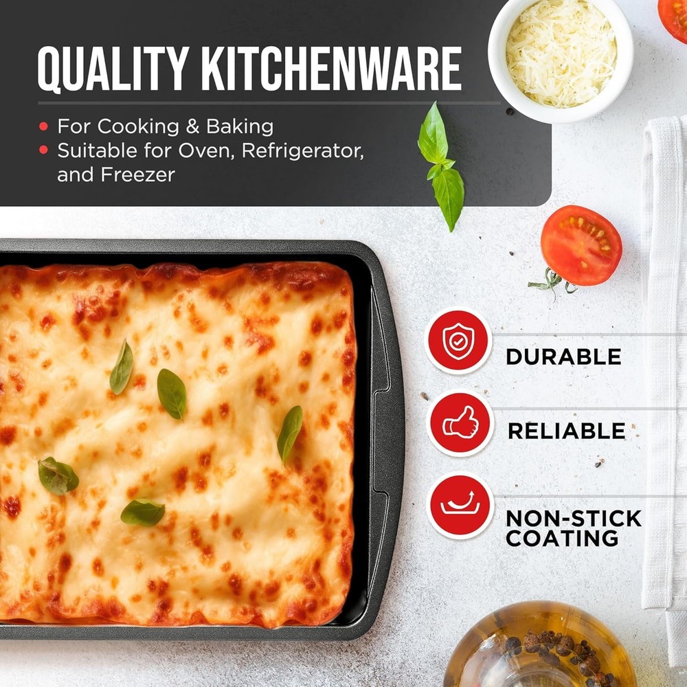 10-Piece Bakeware Sets Nonstick Carbon Steel Baking Sheet & Pans Stackable New