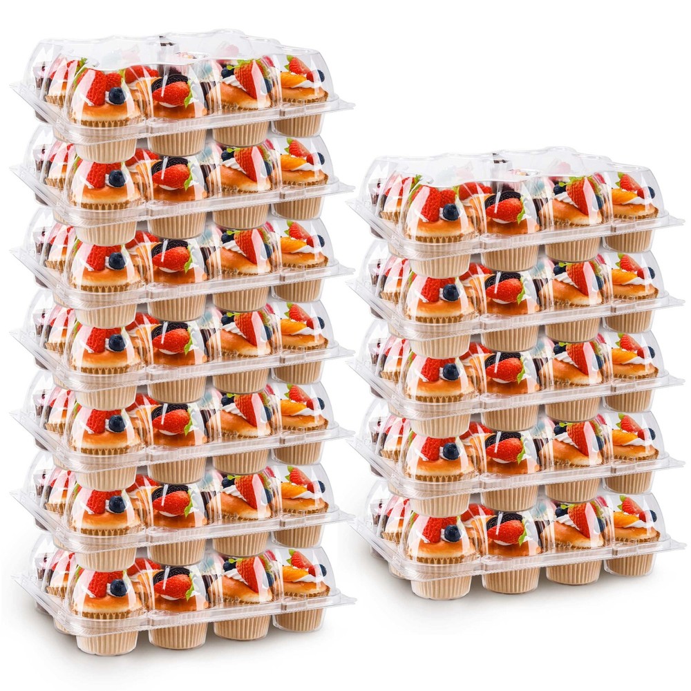 12 Count Cupcake Containers 12 Pack Cupcake Holders With Detachable Tall Dome Li