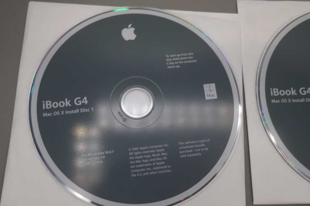 Apple iBook G4 Mac OS Discs Install Disc SET Additional Software & Hardware Test