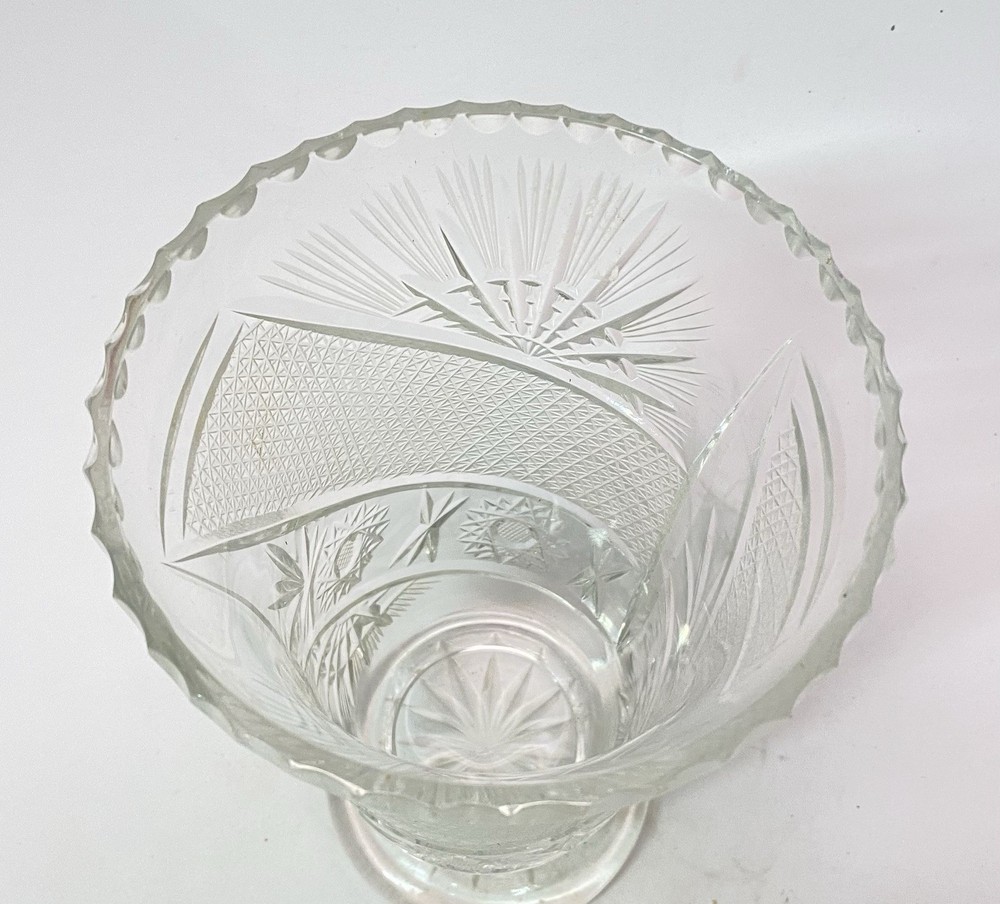 Large Crystal Vase. 9”