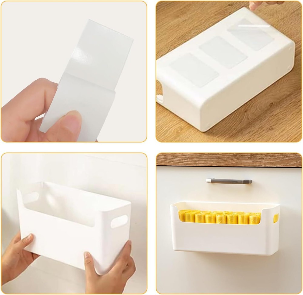 2 Pack Cabinet Organizer Storage, Adhesive Over Door Organizer, White