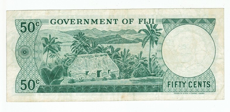FIJI BANKNOTE 50 CENTS 1971
