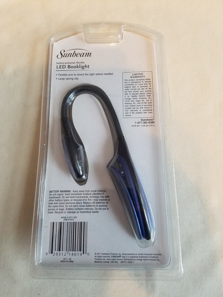 Sunbeam Battery Powered Flexible LED Booklight New