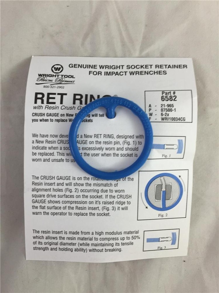 Lot of 5 Genuine Wright Tools Ret Rings 6582 Socket Retainer For Impact Wrenches