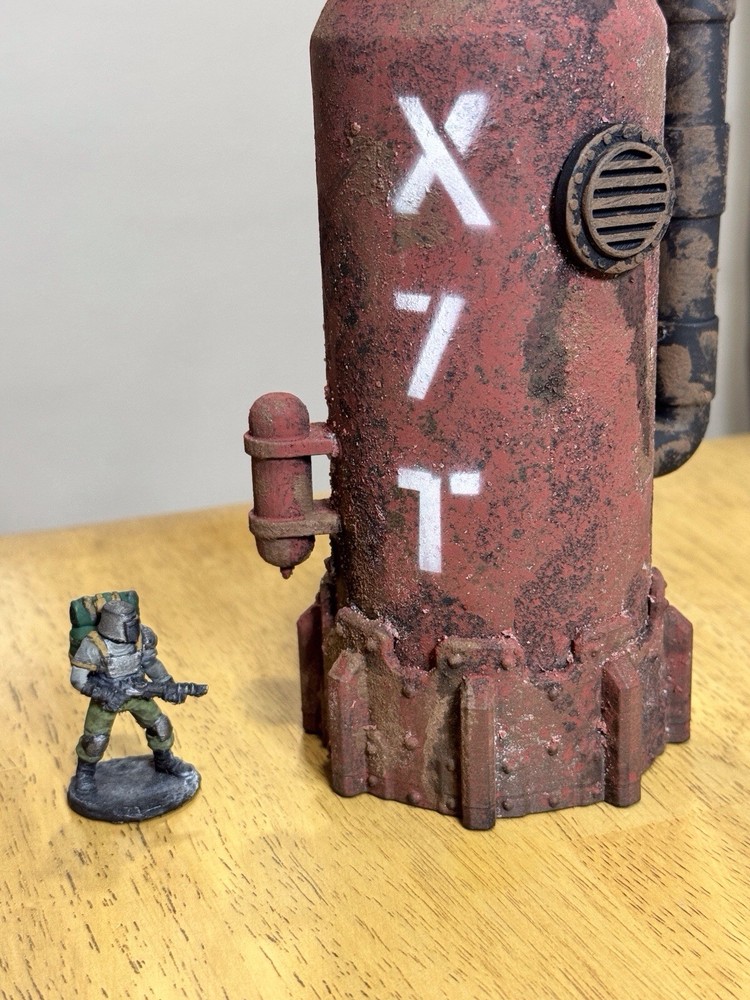Table Top Warhammer Necromunda terrain Hazard Container Scatter built. Tower