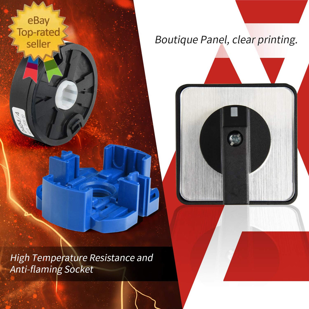 Changeover Selector Switch 3 Position 440V Universal Rotary Cam Selector (20A 8