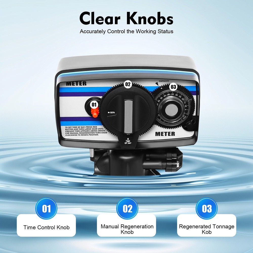 Automatic Water Softener Control Valve 5600SM Flow Timer Control Valve Resin...