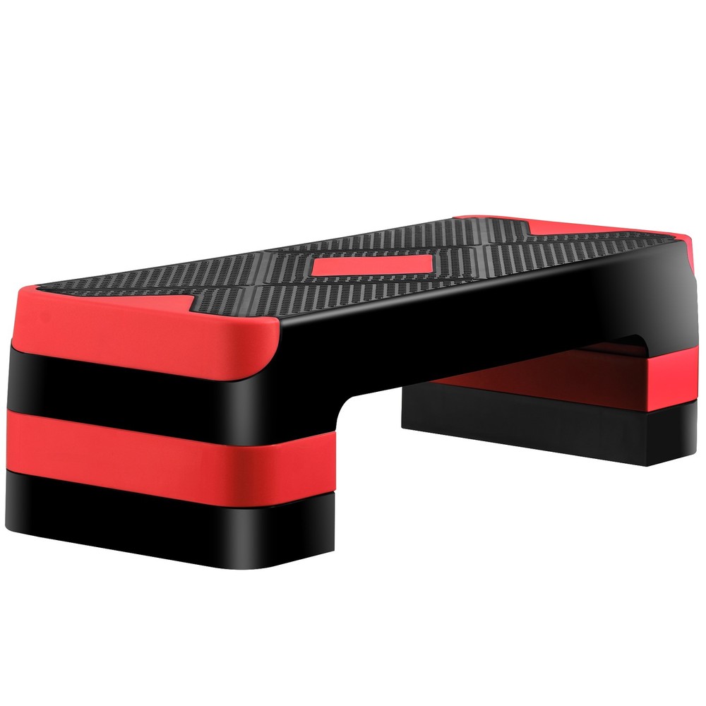 27" Aerobic SteperExercise Non-Slip Surface Platform Stepper Adjustable Red