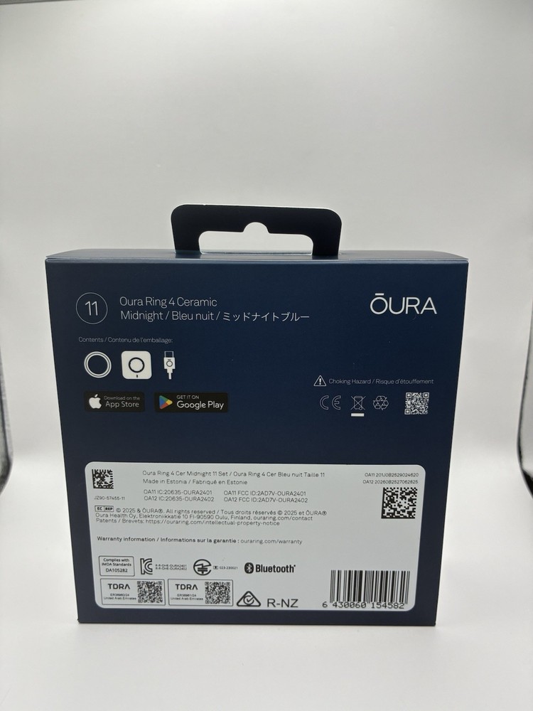 Oura Ring 4 Ceramic Midnight Bluetooth Activity Tracker Size 11 Brand New sealed