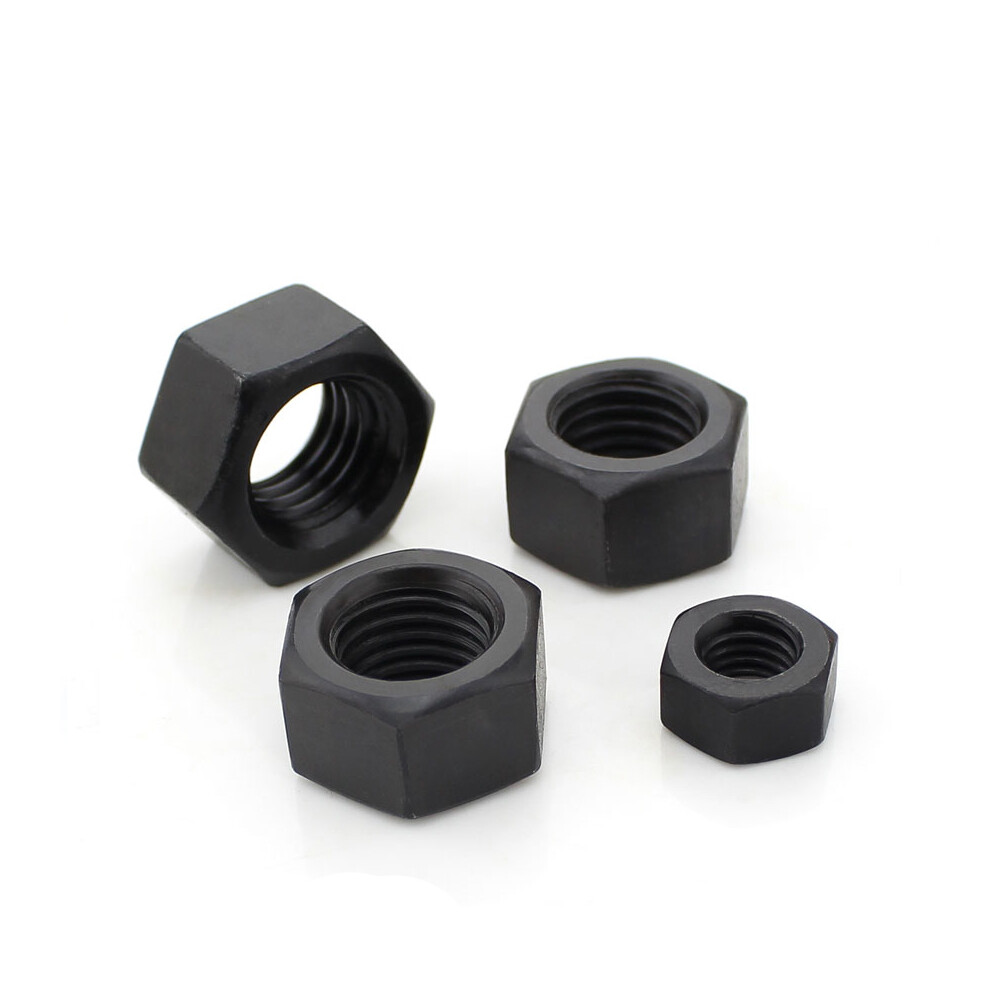 M11 Black Steel Hex Nuts / Flat Washers / Spring Washers