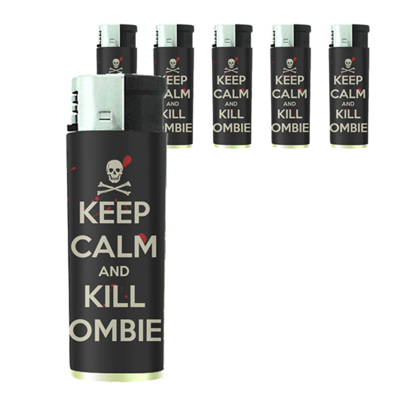 Keep Calm D19 Set of 5 Electronic Butane Lighter