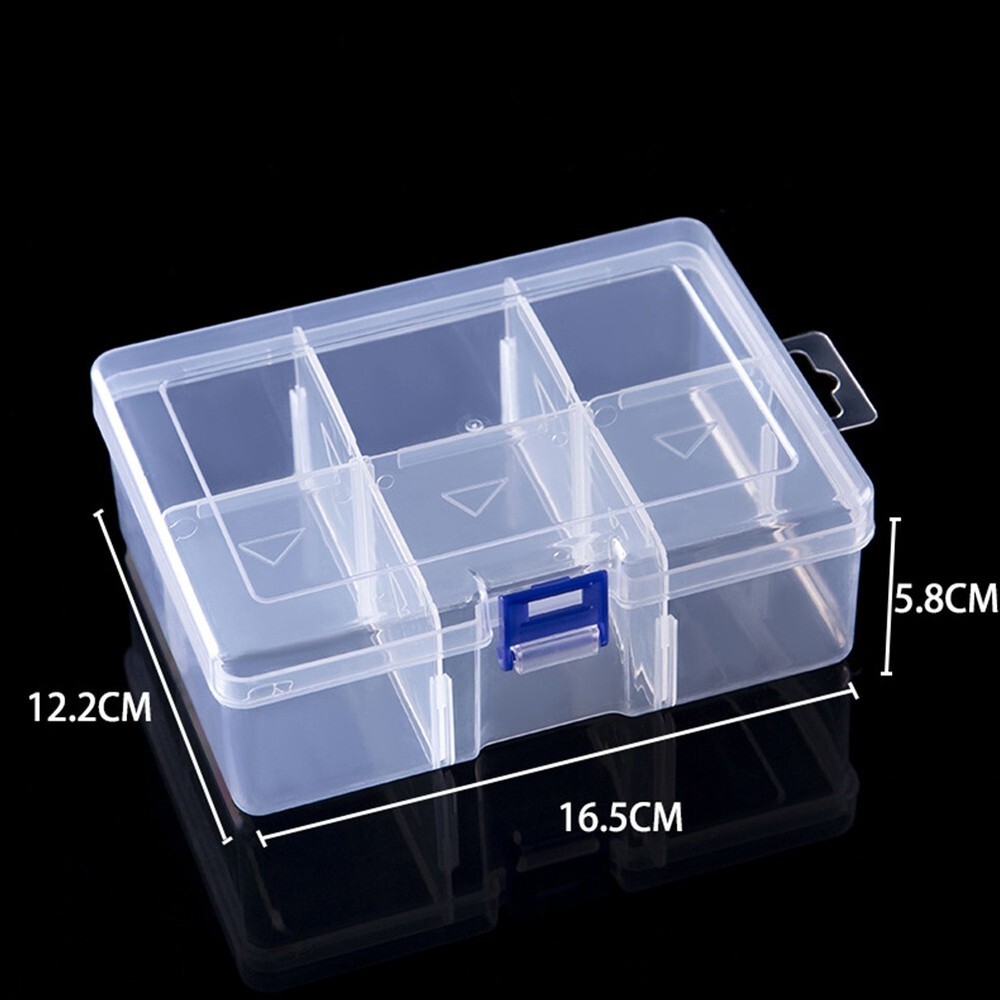 6 Grids Compartment Plastic Storage Box for Screw Holding and Organization