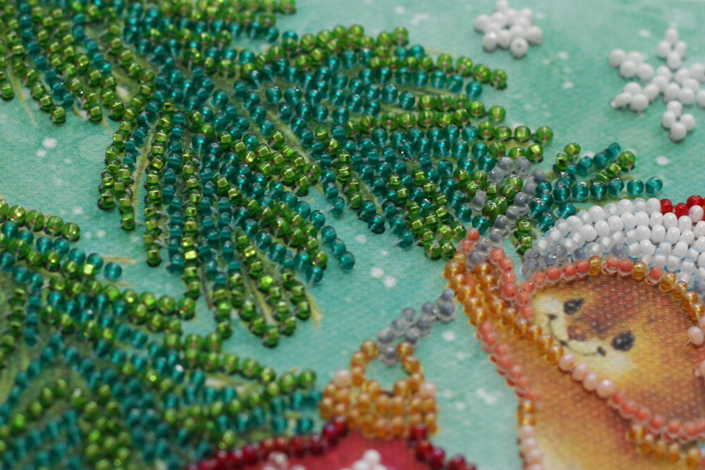 DIY Bead Embroidery Kit Christmas Decor Beaded stitching needlepoint beadwork