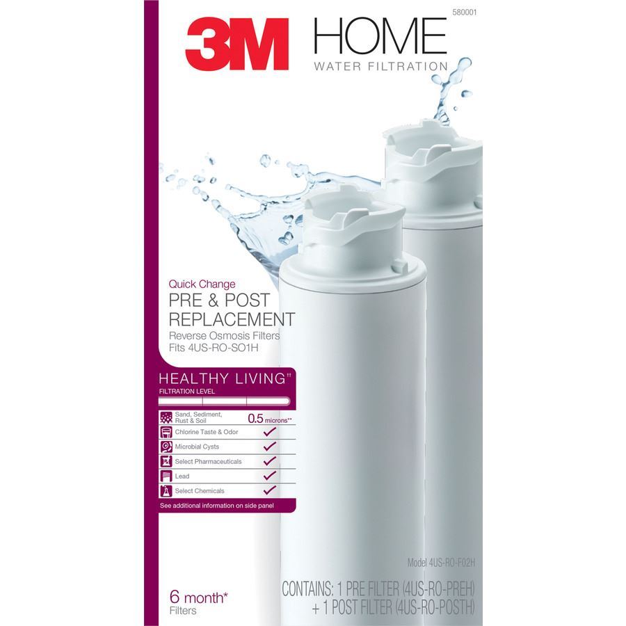 3M Brand 4US-RO-F02H 580001 PREH & POSH Pre/Post FILTER SET For RO System