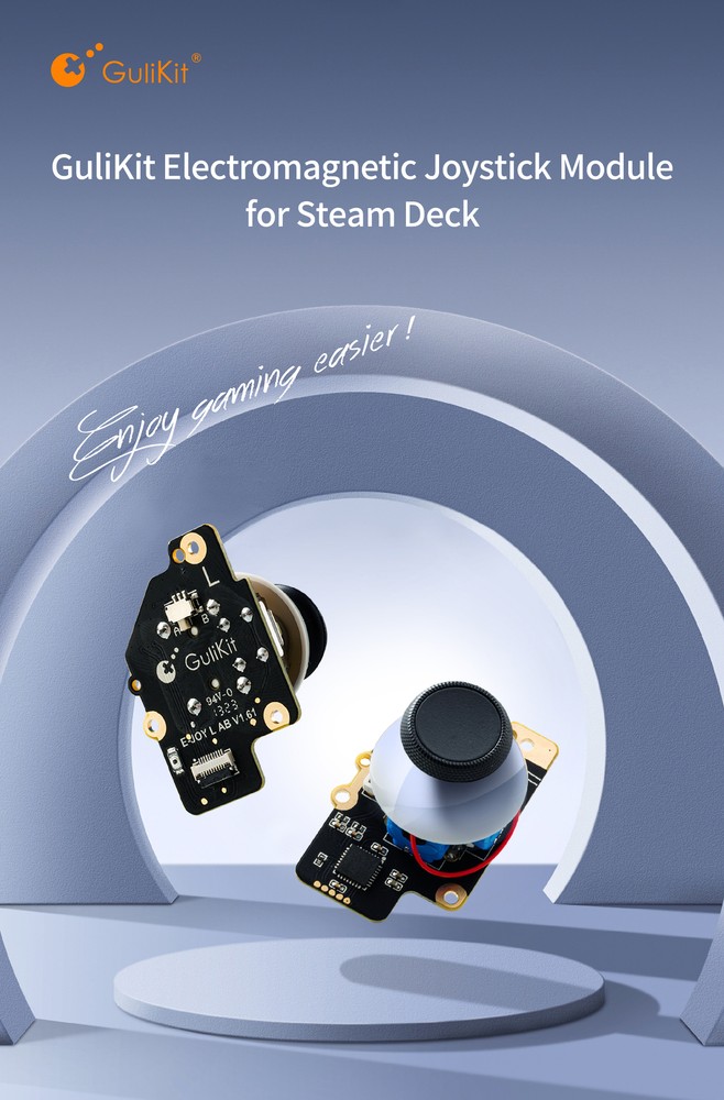 GuliKit Joystick for Steam Deck(Type A&B),No Soldering Needed(2 Pack-Left/Right)