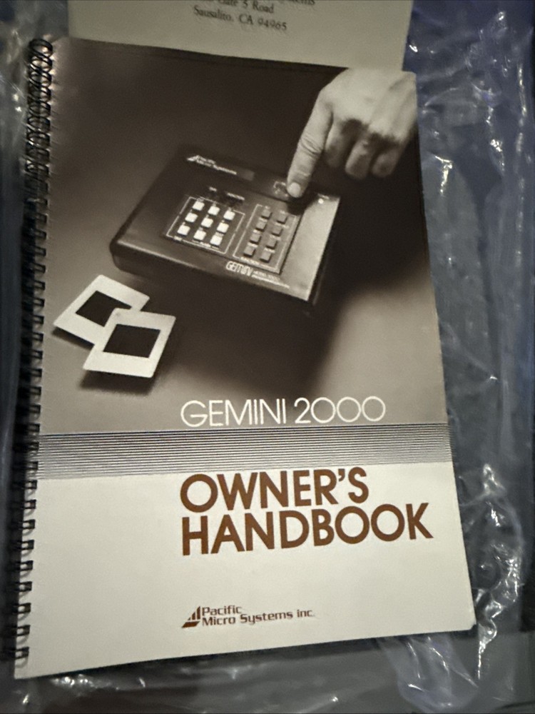 VTG Gemini Model 2000 Programmer Dissolver Pacific Micro Systems w 2 Manuals