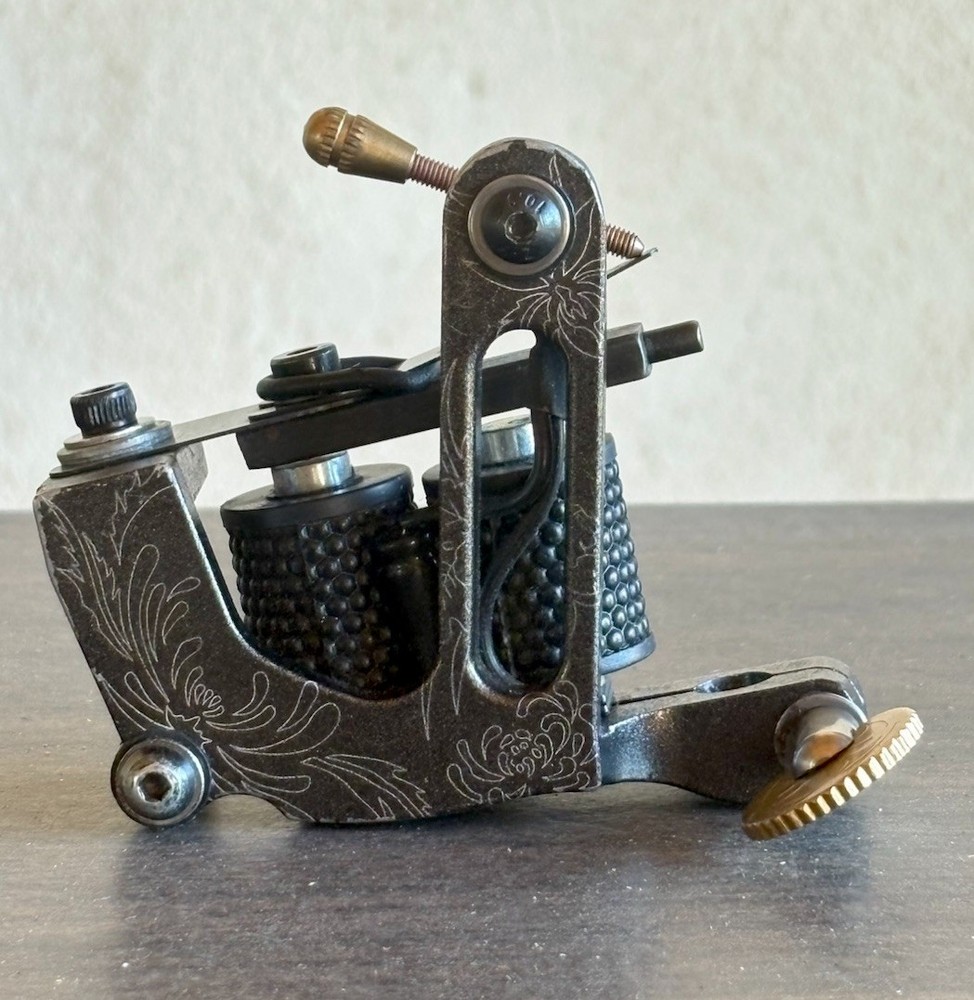 Floral Engraved Coil Tattoo Machine