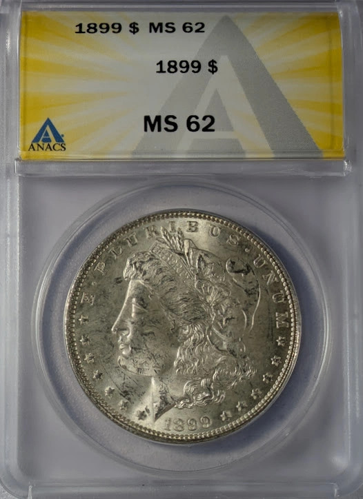 1899 Morgan Silver Dollar ANACS MS-62