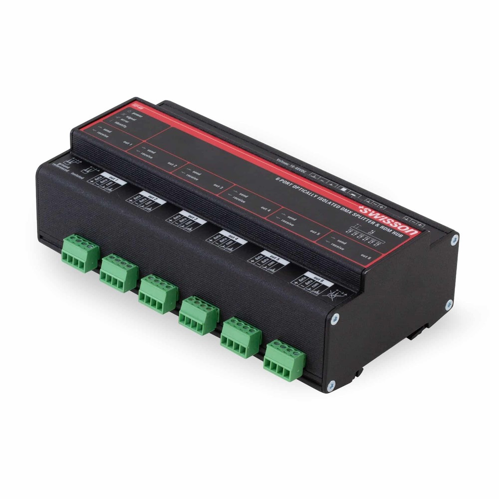 Swisson ISP DMX RDM Splitter /Booster ISP-6R-TERM (Open Box)