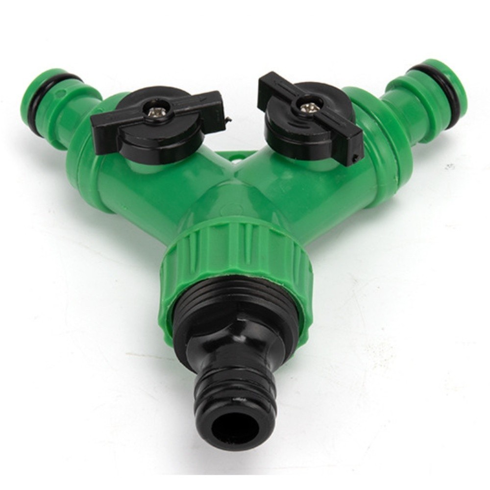Plastic Y Shaped Three Way Water Pipe Connector with Switch for Washing Machine