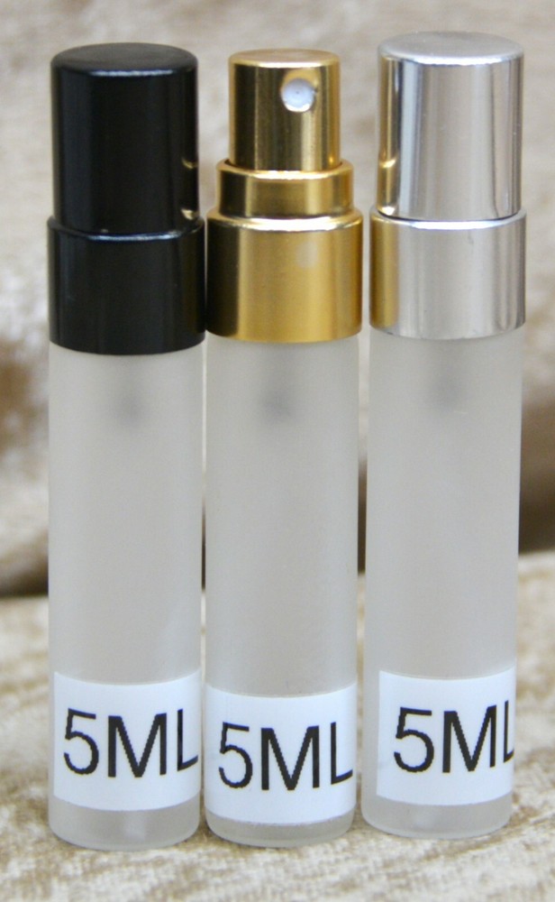 REFILLABLE SILVER, GOLD , BLACK SPRAY PERFUME ATOMIZERS 5 ML 0.16 FL. OZ.