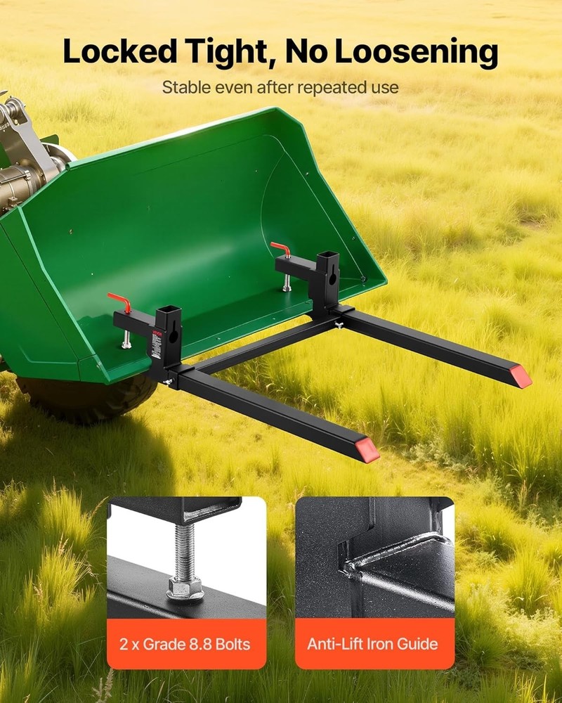 Efficient 43-Inch Pallet Forks with Strong Locking System for Material Handling