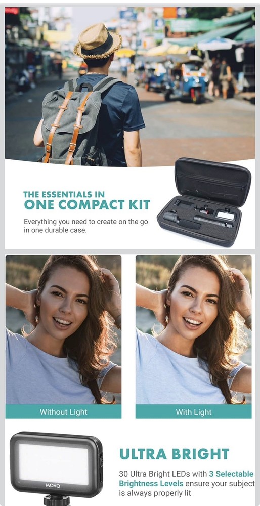 uVlogger- Android/USB-Vlogging Kit Smartphone Video Kit : Tripod, Mount, Ligh...