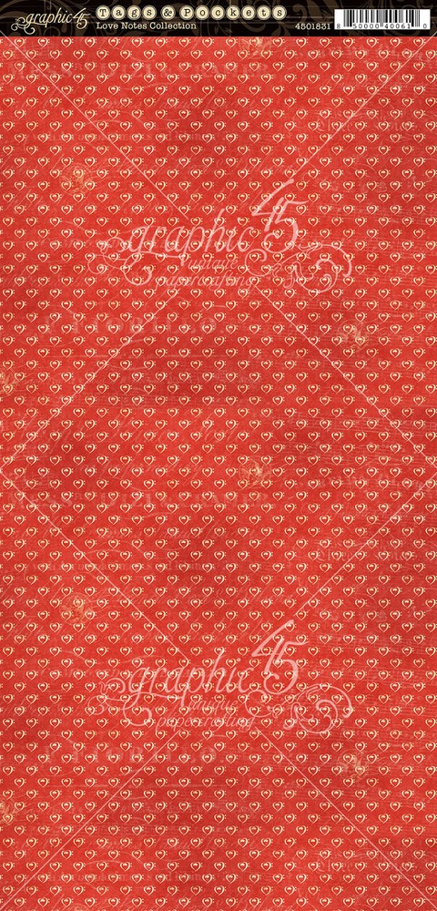 RETIRED Graphic45 LOVE NOTES TAGS & POCKETS DIE-CUTS scrapbooking