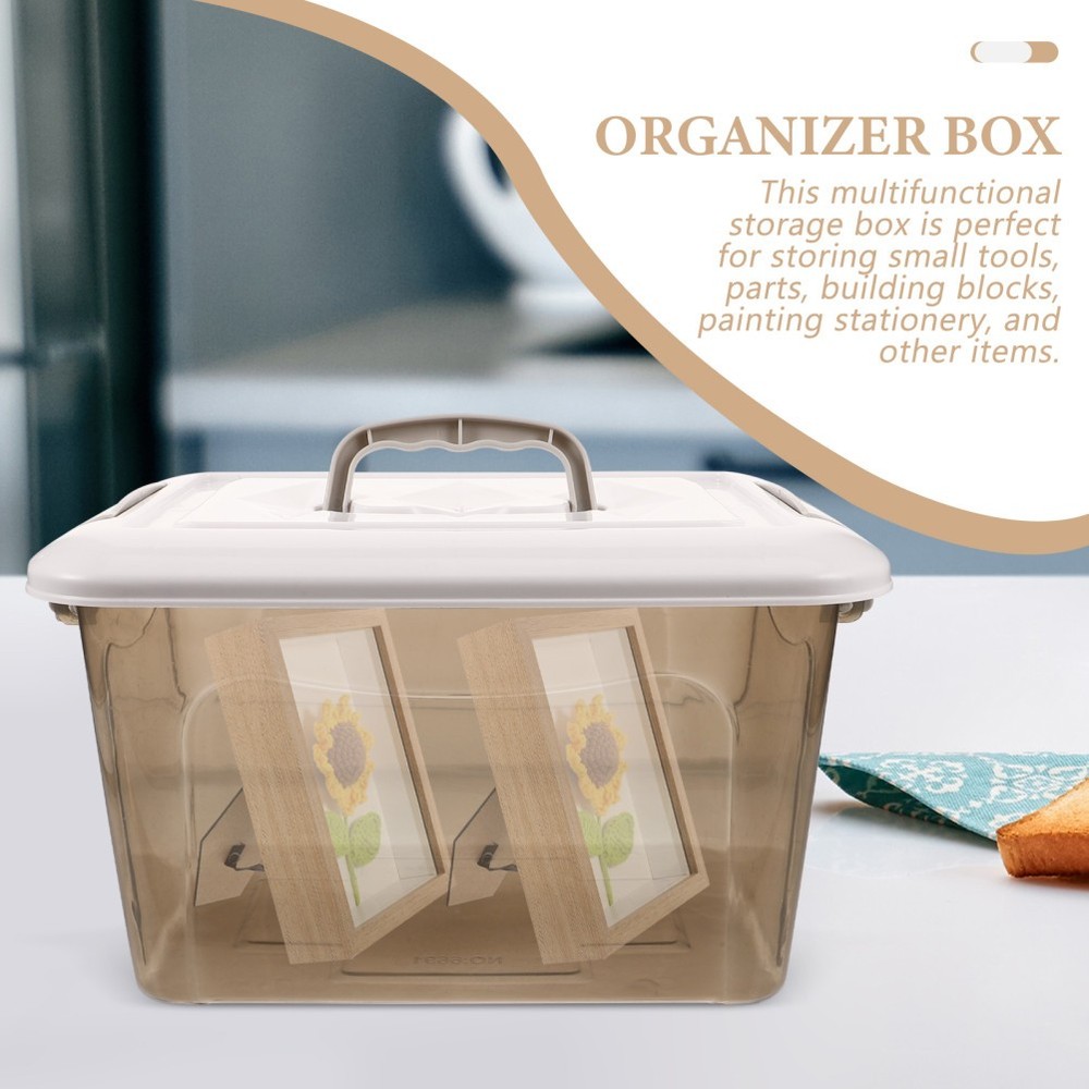 Storage Containers with Lids Handle Toy Boxes Bins Plastic Organizer