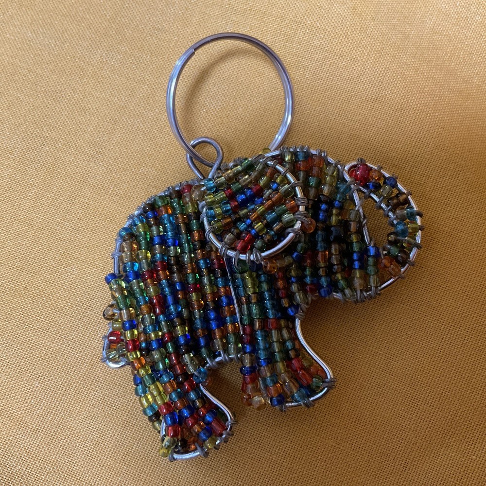 Seed Bead Elephant Key Chain (709)