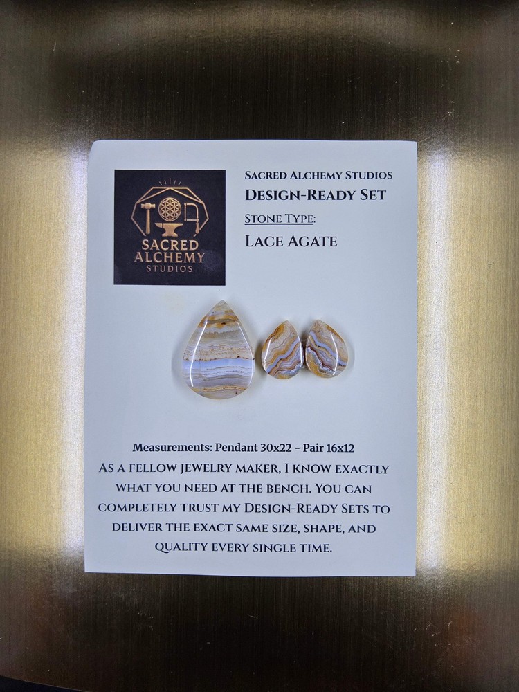 Tear Shape - Lace Agate - Design-Ready Set