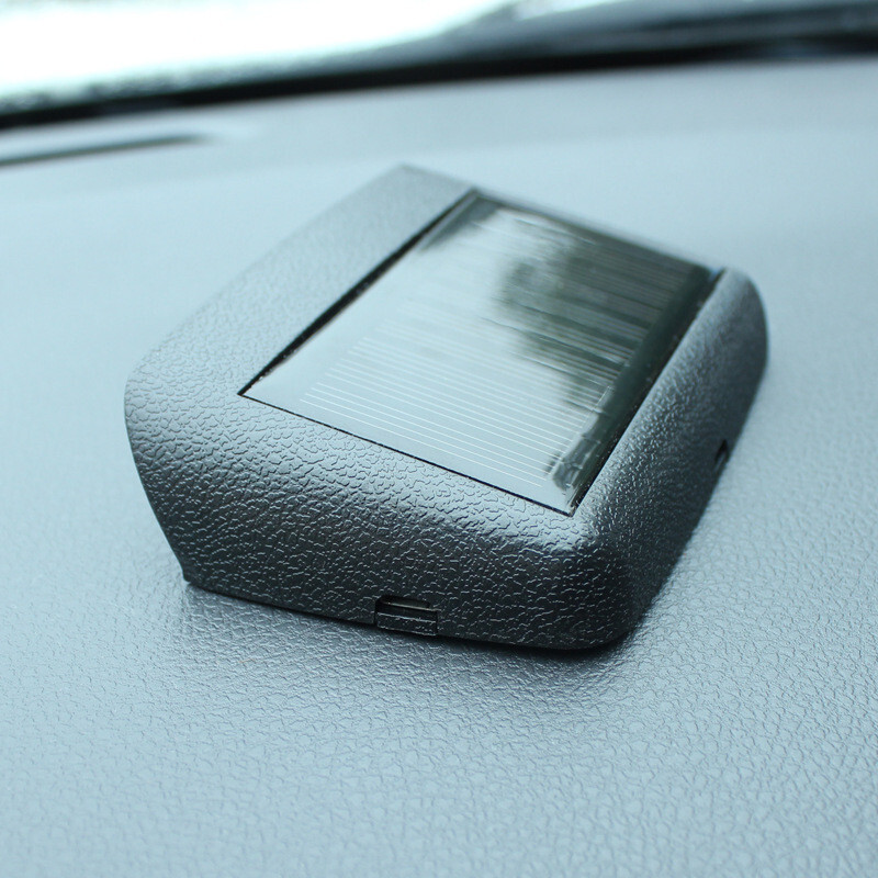 Solar Charging Car Dashboard LED Digital Clock Time Thermometer W/Night Light