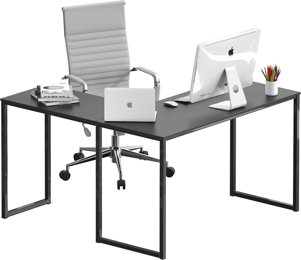 L-Shape Black Home Office Computer Desk - 48 x 48 Inches