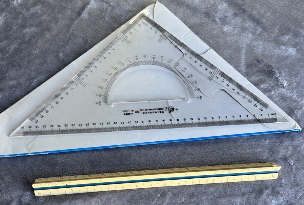 Staedtler Architect Scale 987 Japan + 40cm Drafting Triangle SET Tools