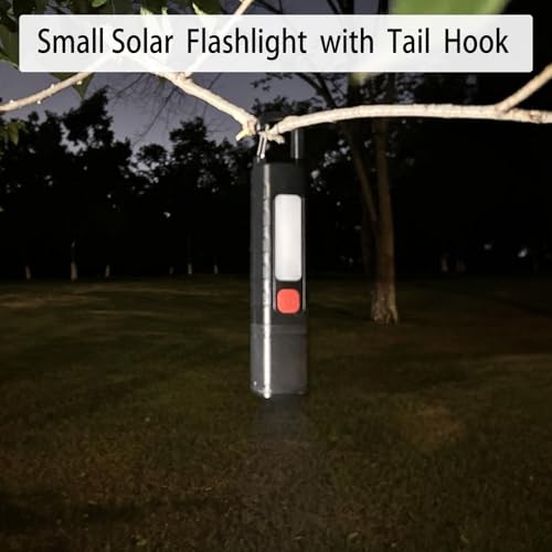 Pack Solar Flashlight, Rechargeable Zoomable LED Flashlight, High Lumens 2