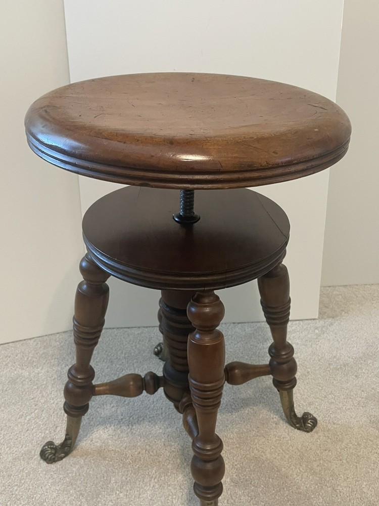 Antique Tonk Company Adjustable Victorian Piano Stool