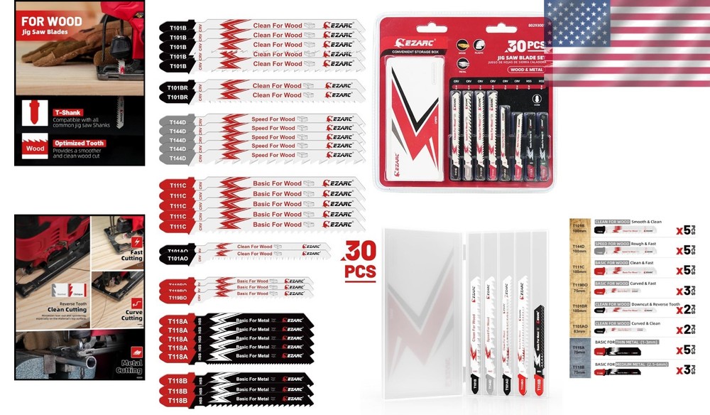 Ultimate Jigsaw Blade Collection: 30-Piece Set for Precision and Performance