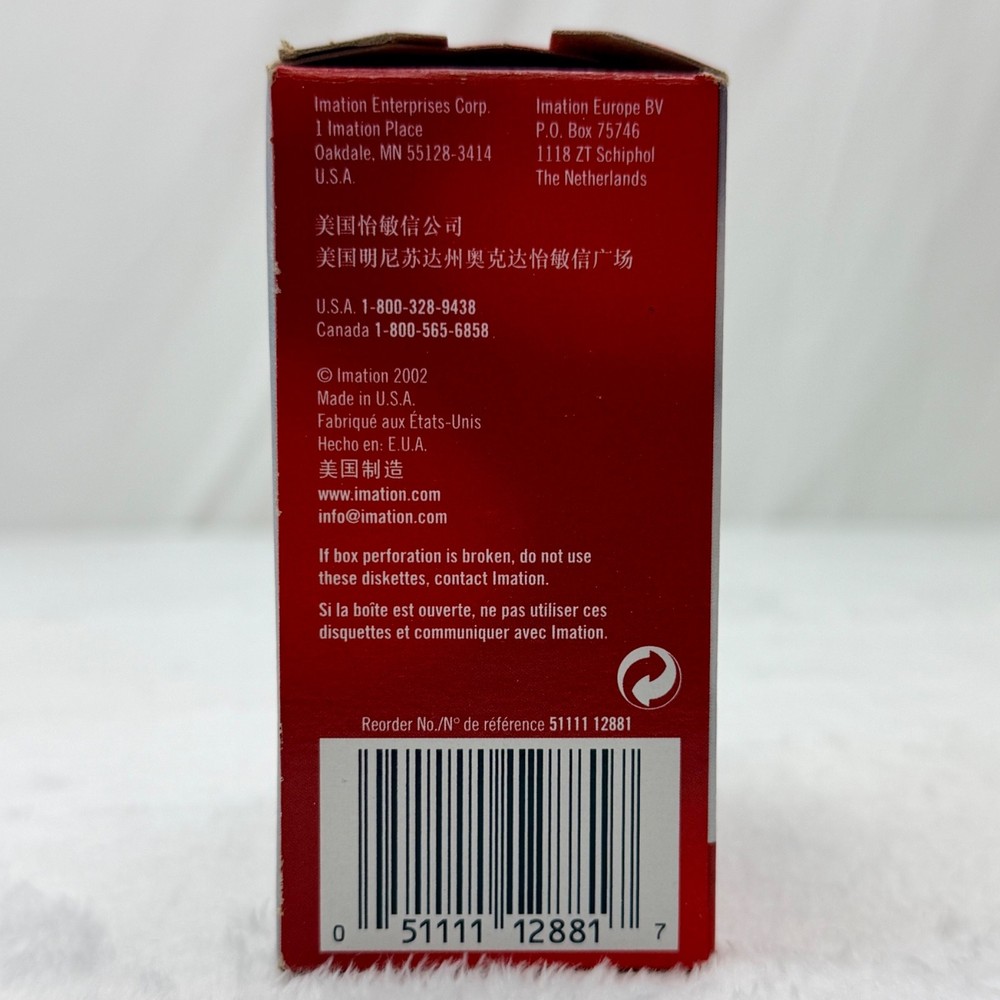 9 Imation 3.5" Diskettes 1.44MB 2HD IBM Formatted with Telescoping Plastic Case