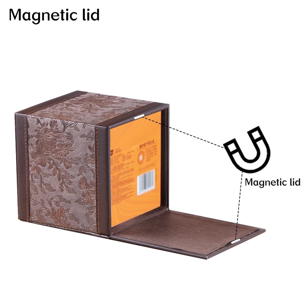 Leather Tissue Box Cover Square,Upgrade 99% Compatible Large Size,Cube Tissue...