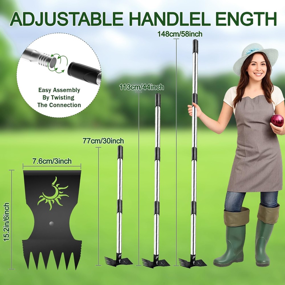 Weed Puller Tool with Long Handle, 60inch Manual Weed Puller Tool, Stainless ...